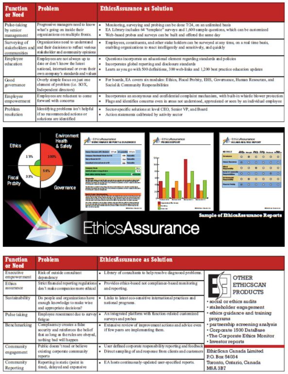 EthicsAssurance brochure