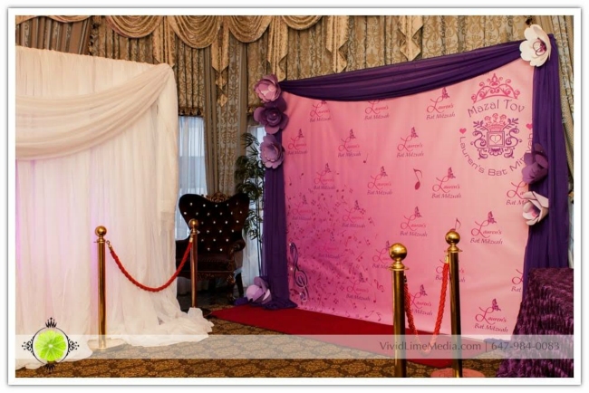 Design for a Step-and-Repeat backdrop banner for a Bat Mitzvah