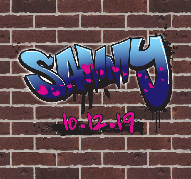 Stylized graffiti theme logo made in Adobe Illustrator and Photoshop