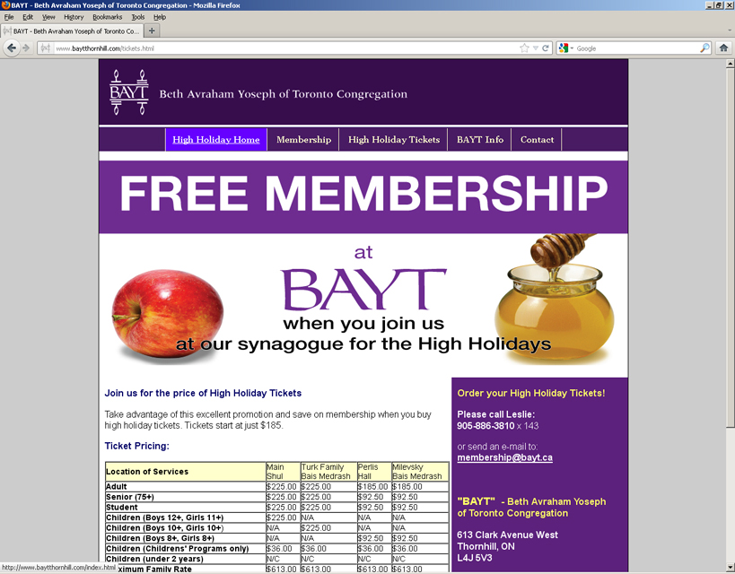 BAYT high holiday website 