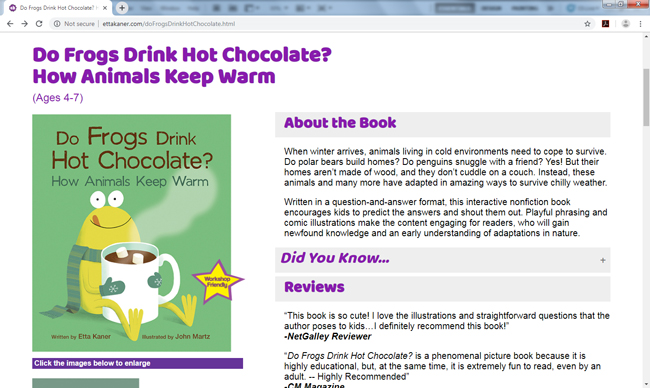 Book: Do Frogs Drink Hot Chocolate Page